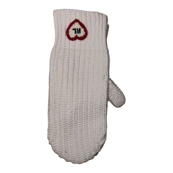 Polo by Ralph Lauren White Mittens with Red Heart Logo - Picture 5 of 9